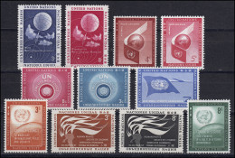 Delcampe - 55-65 UNO New York Jahrgang 1957 Komplett, Postfrisch ** - Other & Unclassified