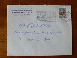 Delcampe - Enveloppe Entête A. Bizouard & Fils Carosserie Automobile Remorques Rue De Réon Flamme Beaune 3 Décembre 1966 - 1961-....
