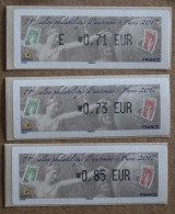 Delcampe - Lis2017#05 : Lisa  E 0.71, 0.73, 0.85 - Salon Philatélique D'Automne Paris 2017, 40 Ans De La Sabine De Gandon - 2010-... Vignettes Illustrées