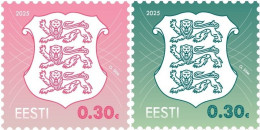 Delcampe - Estonia - 2025 - Coat Of Arms - Lions - Mint Self-adhesive Definitive Stamp Set - Estonia
