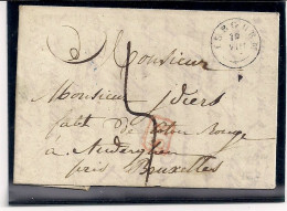 Delcampe - BRIEF VERSTUURD VAN IZEGEHM OP 19 AUGUSTUS 1839 MET BESTEMMING AUDERGHEM DISTRIBUTIE AFSTEMPELING IZEGEM 19 VIII (R.R.R) - 1830-1849 (Independent Belgium)