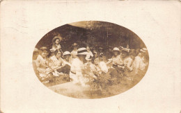 Delcampe - B123 Social History RPPC 1916 Girls At Picnic Passepartout Vintage Postcard - Unclassified