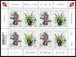 Delcampe - Monaco  2025 Stamp  30th  Diplomatic Relations Between China And Monaco Stamps Full Sheet - Ongebruikt