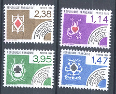Delcampe - PRÉO 1984 Type Cartes à Jouer - Série De 4t. N°182 à 185 Sans Gomme - 1964-1988