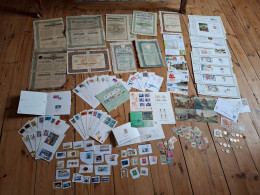 Delcampe - Lot Actions, Billets, Enveloppes 1er Jour, Timbres, Monnaies, Cartes Postales,.. - Lots & Kiloware (max. 999 Stück)