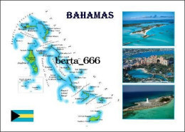 Delcampe - Bahamas Country Map New Postcard * Carte Geographique * Landkarte - Bahamas