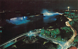 Delcampe - B543 Canada Niagara Falls At Night Vintage Postcard - Niagara Falls