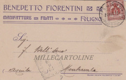 Delcampe - FOLIGNO: Testatina B. Fiorentini  - Filati  1909 - Perugia