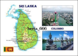 Delcampe - Sri Lanka Country Map New Postcard * Carte Geographique * Landkarte - Sri Lanka (Ceylon)