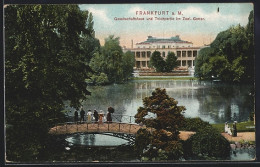 Delcampe - AK Frankfurt-Westend, Gesellschaftshaus Und Teichpartie Im Zool. Garten - Frankfurt A. Main