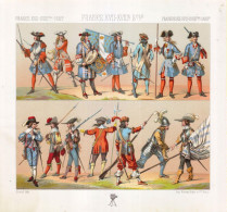 Delcampe - FRANCE XVII° - XVIII° Siècle -Costumes Militaires - Gardes Françaises Depuis Leur Création - Régne De Louis XIII - Sonstige & Ohne Zuordnung