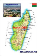 Delcampe - Madagascar Country Map New Postcard * Carte Geographique * Landkarte - Madagascar