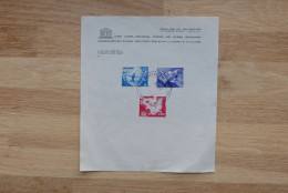 Delcampe - Timbres UNESCO - Paris 1951  1952 -  ONU ASSEMBLEE GENERALE DES NATIONS UNIES - UNESCO PARIS 1951 1952 - Entraide - Gift - Brieven En Documenten