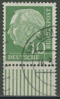 Delcampe - Bund 1954 Th. Heuss I Bogenmarken Walze Unterrand 183 X W W UR Gestempelt - Gebraucht