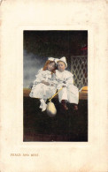 Delcampe - Passepartout 1910 Peace And Rest Boy And Girl Sleeping Pierrot Uniform Postcard - Altri & Non Classificati