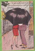 Delcampe - Belle CPA Carte à Système LE LUDE " ... Soulevez Le Parapluie " 10 Mini Vues 72 Sarthe - Altri & Non Classificati