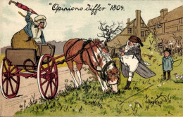 Delcampe - Artiste Lithographie Anders, O., Kutsche, Pferd Frisst Gras, Wütender Bauer - Other & Unclassified