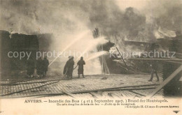 Delcampe - Anvers Antwerpen Incendie Des Bois Un Coin Des Piles De Bois En Feu - Antwerpen