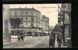 Delcampe - CPA Nogent-sur-Marne, La Grande-Rue, Place Du Marché - Nogent Sur Marne