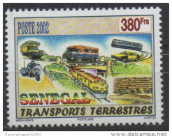 Delcampe - Sénégal 2002/2004 - 380 F Car Bus Voiture Auto Moto Motorrad Motorbike Train Eisenbahn Zug ** MNH RARE Scarce - Senegal (1960-...)