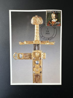 Delcampe - Tchad 1999 Mi. 1942 Carte Maximum Card Charles VIII épée Royale Médiévale Sword Royal Medieval Schwert Art - Paintings