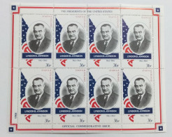 Delcampe - Staffa Island, Scotland - US Presidents - Lyndon B. Johnson - Mini Leaf - Cinderella Stamps - Cinderellas