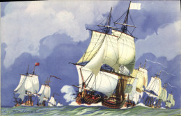 Delcampe - CPA Bateau Haffner Vaisseaux La Ligne De Bataille - Sailing Vessels