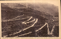 Delcampe - CPA Route De Sospel A Menton Lacets De Fontaine Vue Prise Du Col De Castillon A M - Menton