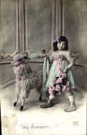 Delcampe - CPA Chevre Enfant - Altri & Non Classificati