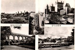 Delcampe - SOUVENIR D UZES, MULTIVUE , RESIDENCE DES DUCS, VUE GENERALE, LES TOURS DUCHE, LE PONT, PAVILLON RACINE  REF 37096 - Gruss Aus.../ Gruesse Aus...