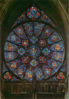 Delcampe - Art - Vitraux Religieux - Cathédrale De Reims - Petite Rose Ouest - Jacques Simon - CPM - Voir Scans Recto-Verso - Schilderijen, Gebrandschilderd Glas En Beeldjes