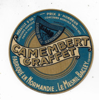 Delcampe - ANCIENNE ETIQUETTE DE  FROMAGE  NEUVE CAMEMBERT   CAMEMBERT  GRAFFET LE MESNIL BACLEY  LOUIS DE LA SAMINIERE SANS M.G. - Cheese
