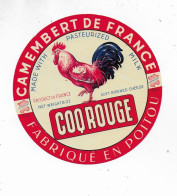 Delcampe - ANCIENNE ETIQUETTE DE  FROMAGE  NEUVE  CAMEMBERT COQ ROUGE DANGE VIENNE - Cheese