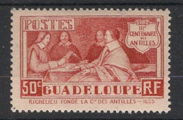 Delcampe - GUADELOUPE - 1935 - N°YT. 128 - Tricentenaire Des Antilles 50c Rouge - Neuf Luxe** / MNH - Ungebraucht