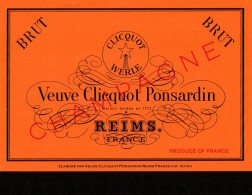 Delcampe - Etiquette Champagne Veuve Clicquot Ponsardin à Reims / BRUT - Champagne