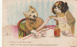 Delcampe - CPA Animal Humanisé Position Humaine Chien Dog Hund Hond Infirmier Pansement Illustrateur ALOCH - Honden