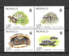 Delcampe - MONACO  -  MNH -  1991 - COMPLET MNH SET ( BLOCK OF 4 MNH STAMPS ) - Wild Life Fund - Unused Stamps