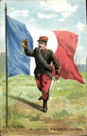Delcampe - CPA Militaria Officier D'infanterie De Ligne Drapeau - Uniforms