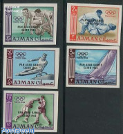 Delcampe - Ajman 1965 Panarab Games 5v Imperforated, Mint NH, Sport - Athletics - Boxing - Gymnastics - Judo - Olympic Games - Sa.. - Atletica