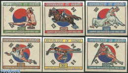 Delcampe - Guinea, Republic 1987 Olympic Games 6v, Imperforated, Mint NH, Nature - Sport - Horses - Athletics - Gymnastics - Judo.. - Atletica