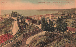 Delcampe - [-5%] FRANCE - Menton - Panorama - Vue Prise De Nouvelle Route - Calèche - Village - Colorisé - Carte Postale Ancienne - Menton