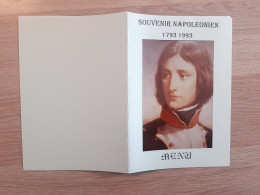 Delcampe - MENU NAPOLEON SOUVENIR NAPOLEONIEN BICENTENAIRE 1993 - Menu