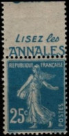 Delcampe - FRANCE - YT N° 140g (Spink N° 11) "TYPE SEMEUSE FOND PLEIN". Neuf LUXE**. SEULE PROPOSITION Sur DELCAMPE Dans Cet état. - Ungebraucht