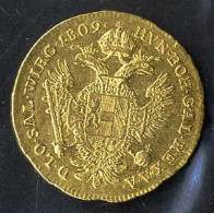 Delcampe - 1 Dukaten, 1809 A, Goldmünze, 3,49 Gr., KM 2168 - Austria