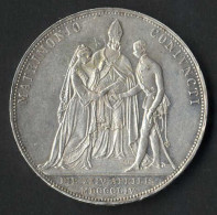 Delcampe - 1 Gulden Und Gedenkthaler, 1854, Zwei Silbergedenkmünzen Zur Vermählung, Jaeckel 299Cr., 300 Ka, ANK 44/45 - Austria