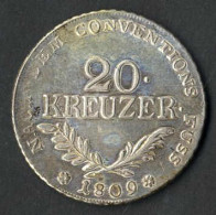 Delcampe - 1 Und 20 Kreuzer, 1809, Grafschaft Tirol, Münzprägestätte Hall, Lot Mit 1 Kr. Kupfermünze Und Drei 20 Kr. Silbermünzen, - Austria