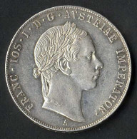 Delcampe - ½ Gulden, 1855 A, Silbermünze, Jaeckel 295, ANK 37 - Austria