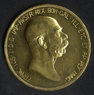 Delcampe - 100 Kronen, 1908, Goldmünze Zum 60. Regierungsjubiläum Mit Randverletzung, 33,8 Gr., Jaeckel 400, ANK 29 - Austria