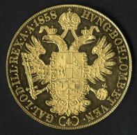 Delcampe - 4 Dukaten, 1858A, Goldmünze, 13,95 Gr., SS/VZ, Jaeckel 298, ANK 7 - Austria