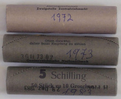 Delcampe - 10 Groschen 1972, Je Eine Rolle Der Österr. Nationalbank Zu 50 Stück Der Jahre 1972, 1973 Und 1983, Unz - Austria